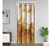 Homemissing Brown Door Curtain for Doorway Privacy,86x203cm 1 Panel,Abstract Marble Closet Cover,Luxury Marbling Texture Room Divider Curtain,Abstract Art Bedroom Living Room Ink Fluid Art