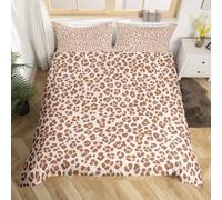 Homemissing Brown Leopard Duvet Cover King Size Animal Print Bedding Set for Boys Girls Cheetah Comforter Cover Safari Bedroom Decor 3Pcs Zebra