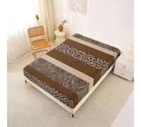Homemissing Brown Leopard Fitted Sheet Double Size All Season Zebra
