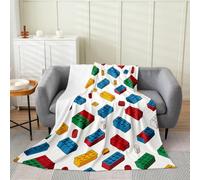 Homemissing Building Blocks Plush Throw Blanket, Baby 30x40Inch Kids Toy Brick Flannel Fleece Blanket for Boys Teens Gaming Games All Season,Bed Blanket Colorful Room Decor