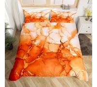 Homemissing Burnt Orange Kids Bedding Set,Boys Girls Single Size,Abstract Marble Duvet Cover,Ink Fluid Art Comforter Cover,Luxury Marbling Texture Bedclothes Abstract Art Bedroom Decor