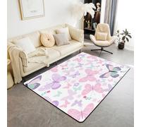Homemissing Butterfly Area Rug 100 * 150cm Butterflies Print Living Room Rugs for Kids Boys Girls Bedroom Beautiful Decor Carpet with Non-Slip Backing Animal Indoor Floor Mat Soft Polyester