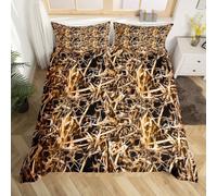Homemissing Camouflage Bedding Set Single Size for Hunters Cabin or Rustic Lodge Boys Comforter Cover Set The Woods Camouflage Duvet Cover Comfort Natural Bedspread Cover 2Pcs