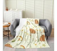 Homemissing Capybara Flannel Blanket Plush Fuzzy Rainbow Pattern Fleece Throw Blanket Yellow Wildflower Plush Lightweight Sofa Throw Botanical Bee Animal Theme Baby 30x40Inch Rustic Wildlife