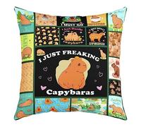 Homemissing Capybaras Square Cushion Covers Set of 1 Cute Capybara Reversible Throw Pillow Covers For Kids Women Men Capybara Stuffed Animal Pillow Covers Home Decor 20x20 Inch