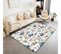 Homemissing Cartoon Cow Area Rug 150x200cm Farm Animal Living Room Rugs for Kids Boys Girls Bedroom Tractor Decor Carpet with Non-Slip Backing Rustic Farmhouse Indoor Floor Mat Soft Polyester