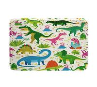 Homemissing Cartoon Dinosaur Bathroom Rugs Dino Bath Mats for Bathroom Green Dinosaur Bath Mats for Bathroom for Kids Boys Girls Jungle Animal Bathroom Accossories 20x32 Inch