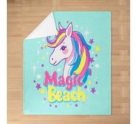 Homemissing Cartoon Unicorn Plush Throw Blanket Girls Cute Unicorn Flannel Blanket Baby 30x40Inch Rainbow Stripe Pattern All Season Colorful for Couch Bed Sofa Bedroom Decor