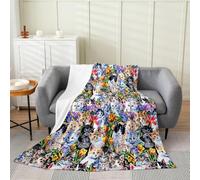 Homemissing Cat Flannel Fleece Throw Blanket for Kids Boys Girls Cats Print All Season Bed Blanket Single 50x60Inch Cat Lover's Gift Fuzzy Blanket Cute Kitten Plush Blanket Animal,Purple