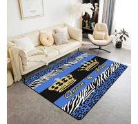 Homemissing Cheetah Print Living Room Rugs Queen and King Pattern Area Rug for Kids Boys Girls Room Decor Leopard Print Decorative Rug Set 100 * 150cm Blue and Black Indoor Floor Mat