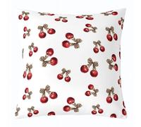 Homemissing Cherry Throw Pillow Covers 1 Pcs Leopard Print Cushion Covers Cheetah Bow Pillow Case for Couch Sofa Cute Cherry Gifts Cushion Case Kids Boys Girls Bedroom Decor 60x60cm