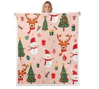 Homemissing Christmas Sherpa Blanket Plush Fuzzy Snowman Fleece Throw Blanket Boys Girls Deer Xmas Tree for Bed Couch Chair Living Room New Year Gift Bedroom Decor Snowflake Baby 30x40Inch