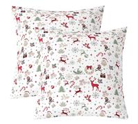 Homemissing Christmas Throw Pillow Covers Set of 2 Xmas Deer Elk Decor Cushion Covers Xmas Snowflake Pillow Case for Couch Sofa Santa Claus Cushion Case Gingerbread Man Boys Girls Room Decor 50x50cm