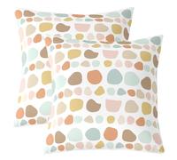 Homemissing Colorful Pebble Throw Pillow Covers Set of 2 Pastel Earth Tone Pebble Pattern Decorative Pillowcase Geometric Cushion Covers for Sofa Couch Bed Luxury Cushion Case Home Decor 55x55cm