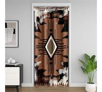 Homemissing Cow Fur Print Door Curtain for Doorway Window 150x203cm Southwest Native American Design Thermal Insulated Temporary Room Dividers Boho Closet Cover Western Farm Animal SkinBeige and Browm