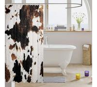 Homemissing Cow Fur Print Shower Curtain for Bathroom Decor Cowhide Bath Curtain Farmhouse Accessories Western Farm Animal Skin Waterproof Polyester Fabric Cowboy for Stalls Bathtubs 180x210cm