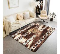 Homemissing Cowboy Area Rug 100x150cm Cowhide Cow Print Vintage Animal Retro Fur Living Room Rugs for Bedroom Boho Rustic Decor Carpet Exotic Geometric Indoor Floor Mat Western Aztec Tribal Non-slip
