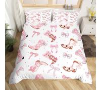 Homemissing Cowgirl Duvet Cover Double Size Pink Bow Comforter Cover for Boys Girls Bow Tie Bedding Set 3Pcs Wild West Western Room Decor