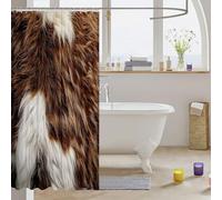 Homemissing Cowhide Shower Curtains Cow Fur Print Bathroom Curtain for Kids Farmhouse Bathroom Accessories Western Farm Animal Skin Waterproof Polyester Fabric Cowboy for Stalls Bathtubs 180x180cm