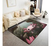 Homemissing Cute Axolotl Area Rug 150 * 200cm Kids Kawaii Salamander Living Room Rugs for Bedroom for Boys Girls Underwater World Decor Carpet Indoor Floor Mat Polyester