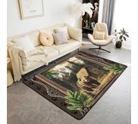 Homemissing Cute Bear Indoor Floor Mat Area Rug 150 * 200cm Wild Animal Living Room Rugs for Bedroom for Boys Girls Children Rustic Cabin Country Decor Carpet Nature Wildlife Bear Room Decor