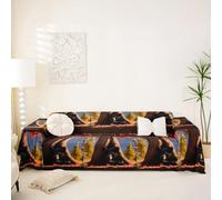 Homemissing Cute Bear Sofa Covers Washable Rustic Cabin Country Cushion Couch Covers For Dogs Cats Pets Nature Soft Sectional Cat Scratch Couch Protectors Furniture Slipcovers Non-slip,180x381cm