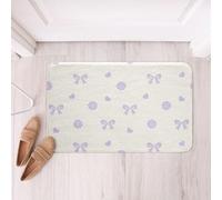 Homemissing Cute Bow Bathroom Rugs Kawaii Bowknot Bath Mats Vintage Flroal Bathroom Accessories Flowers Floor Doormats 20x32Inch Heat Love Print Soft Microfiber