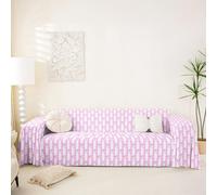 Homemissing Cute Bow Couch Cover for 2 Cushion Sofa Bow Tie Princess Anti Slip Sofa Slipcover Rose Pink Striped 1-Piece Couch Protector for Dogs Cats,180x300cm