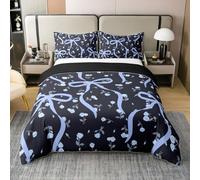 Homemissing Cute Bowknot Duvet Cover 100% Cotton Super King Size Watercolor Bow Comforter Cover for Boys Girls Dreamy Princess Style Bedding Set 3Pcs Room Decor Breathable Soft Microfiber