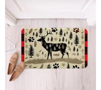 Homemissing Cute Deer Polyester Bath Rug Deer Hunting Soft Fleece Door Carpet for Kids Boys Girls Bear Paw Print Non Slip Bath Mat Wildlife Bathroom Floor Indoor Doormat,20x32 Inch