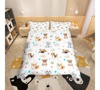 Homemissing Cute Dog Duvet Cover Set King Size For Kids Boys Girls Teens Sausage dog Bedding Set Puppy Dog Comforter Cover with 2 Pillowcases Animal Rainbow Print Bed Sets