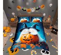 Homemissing Cute Ghost Duvet Cover Single Size Kids Halloween Trick or Treat Bedding Set for Boys Girls Pumpkin Duvet Cover Soft Lightweight Microfiber Room Decor(No Stuffing)