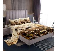 Homemissing Cute Hedgehog Bed Sheets Set Single Size Rustic Farm Bed Set Kawaii Animal Deep Pocket Fitted Sheet Breathable Soft Lightweight Microfiber