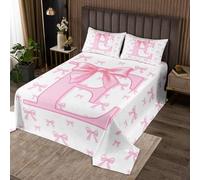 Homemissing Cute Pink Bow Bedspread Quilts Personalized Initial E Coverlet Set Single Size for Kids Boys Girls Bowknot Quilted Coverlet With 1 Pillowcase Pink Alphabet Microfiber Princess Decor