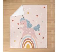 Homemissing Cute Unicorn Fleece Throw Blanket Baby 30x40Inch Dreamy Horse Flannel Blanket Plush Fuzzy for Kids Boys Girls Decor Unicorn Glitter Rainbow Love Heart for Bed Couch Chair Living Room