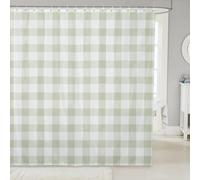 Homemissing Cyan Bath Curtain 180x180cm Buffalo Check Shower Curtain for Bathroom Decor for Boys Girls Children Geometric Abstract Modern Waterproof Polyester Fabric Soft All Season