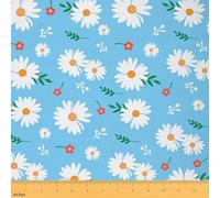 Homemissing Daisy Fabric by The Yard Blossom Flowers Pattern Upholstery Fabric for Sewing Crafting Natural Theme Waterproof Indoor Outdoor Decor for Home DIY Projects Blue 5 Yards (L460*W150cm) s