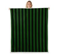 Homemissing Dark Green Black Fleece Throw Blanket for Kids Boys Girls Abstract Stripes Sherpa Blanket Plush Fuzzy Queen 90x90Inch Geometric Warm Cozy Bedroom Decor Breathable Soft Lightweight Modern