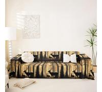 Homemissing Deer Sofa Covers Washable Rustic Cabin Country Cushion Couch Covers For Dogs Cats Pets Lakehouse Soft Sectional Cat Scratch Couch Protectors Furniture Slipcovers Non-slip,180x259cm