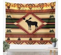 Homemissing Deer Wall Art XLarge 69x91 Inch Deer Hunting Tapestry for Boys Girls Children Boho Wall Hanging Blanket Southwest Native American Design Room Decor