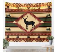 Homemissing Deer Wall Art XLarge 69x91 Inch Deer Hunting Tapestry for Boys Girls Children Southwest Native American Design Wall Hanging Blanket Boho Room Decor