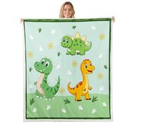 Homemissing Dinosaur Fleece Throw Blanket Baby 30x40Inch Kids Cute 3D Dino Sherpa Blanket Plush Fuzzy for Boys Girls Teens Jungle Dino Warm Cozy Breathable Soft Lightweight Cartoon Room Decor
