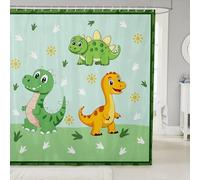 Homemissing Dinosaur Shower Curtain for Bathroom Decor 180x240cm Kids Cute 3D Dino Bath Curtain for Boys Girls Teens Jungle Dino Waterproof Polyester Fabric Soft Cartoon
