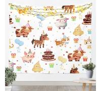 Homemissing Farm Animal Tapestry Puppy Dog Wall Art for Living Room Bedroom Horse Wall Hanging Blanket Funny Country Theme Home Decor XLarge XLarge 69x91 Inch Farm Nursery Decor