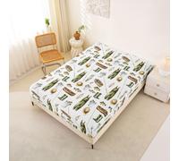 Homemissing Fish Lake Fitted Sheet Single Size Bedding Set for Kids