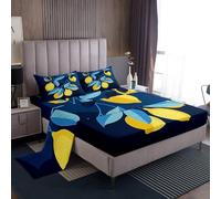 Homemissing Floral Printed Unicorn Bed Sheets Set King Size for Kids Boys Girls Magical Unicorn Bedroom Decor Cartoon Animals 4Pcs with Fitted Sheet+2 Pillowcases Dreamy Princess Style Bedding