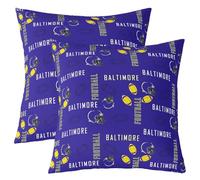Homemissing Football Decor Pillowcase 55x55cm Baltimore Throw Pillow Covers Set of 2 for Kids Boys Girls Decor American Football City Cushion Case Purpel Yellow Rugby Sports Bedroom Decor