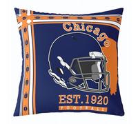 Homemissing Football Throw Pillow Covers American Football City Pillow Covers for Home Sofa Bed Couch for Kids Boys Blue Orange Cushion Covers Sports Ball Game Pillowcases(Chicago), 40x40cm Set of 1