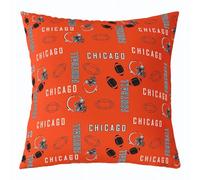 Homemissing Football Throw Pillow Covers Set of 1 60x60cm Kids Chicago Cushion Case for Boys Girls Teens American Football City Decor Pillowcase Orange Black Rugby Sports Room Decor