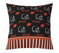 Homemissing Football Throw Pillow Covers Set of 1 for Kids Boys Girls Chicago Cushion Case 45x45cm Rugby Sports American Football City Decor Pillowcase Black Orange Bedroom Decor